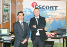 Patrick Poulet (right) and his colleuage are promoting a new product of Escort.