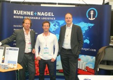 Dennis Verkooy, Marcel van der Pluijm (Greenery) en Jur de Graaf in the Kuehne + Nagel booth.