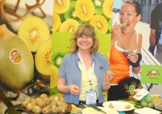 Chris Yli-Luoma promotes Zespri at the Oppenheimer booth.