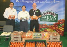 Aman Chatha, Tony Cho and C. Rob Jackson of Village Farms. They have a new 3lb pack for Beef and Roma tomatoes and a 2lb pack for Tomatoes on the Vine.