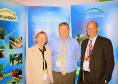 Griet de Schouwer of Belgian company De Schouwer, Francois Maes of Special Fruit and Frank van Colenberghe of Vanco in the Flandria booth.