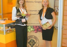 On the right Ksenia Evdokimova with her colleague promoting the California grapes