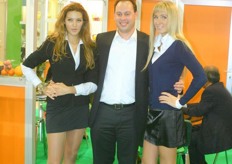 Alexander Barash visits a Russian booth.