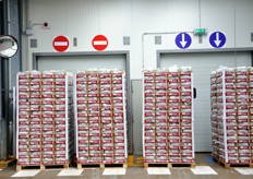 Pallets ready to leave the station.