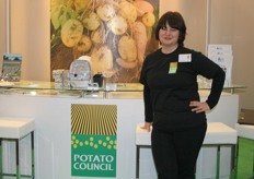 Sophie Lock explains the benefits of The Potato Council's Safe Haven Scheme at the stand