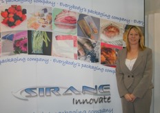 Sandra Evans from Sirane presenting the company's packaging solutions.