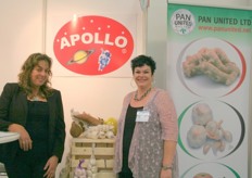 Astrid Walbeek and Irene Gordo at the Pan United stand.