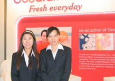 Ms. Betty and Ms. Grace, sales managers of Juye Goodfarmer Fruits and Vegetables, China