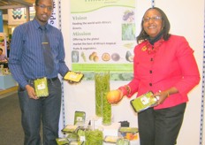 Eunice Mwongera, director of Hillside Green Growers from Kenya with Brian Mwongera, representative from Hillside- UK