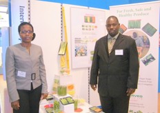 Purity Naisho of marketing and Joseph Munyua of operations from Interveg Exports Ltd., Kenya