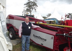 Gordon Skea at the RGS Forfoar stand shows his soil preparation machines.