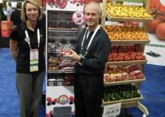 Karin Gardner and Brian Quigley of Oppenheimer promotes fresh arils from the pomegranates.