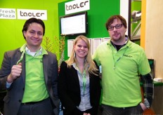 The tacler team present at Fruit Logistica: Willem van Bork (my good friend who always helps me out with demonstrations at exhibitions), Elita Vellekoop (our new intern who does graduation research with us, for her bachelor thesis ) and André van der Wiel - which is yours truly.