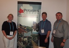 Kendra Mills and Greg Donald from Price Edward Island Potato Board with Matt Hemphill, NB Potatoes.