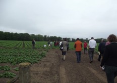 Delegates head to the potatoes fields.