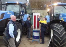 The team from New Holland demonstrate the fuel efficiency of the new tractors.