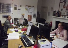 The girls in the office, Sarah and Yvonne.