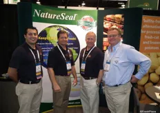 Eric Fernandes, Tim Grady, A.J. Martinich and Michael Hetherington from Natureseal, the company provides solutions to keep cut produce fresh. www.natureseal.com