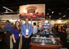 Kyla Garnett and Kasey Kelley from Naturipe Farms. The company started with fresh cranberries in clamshells. Also the company launched dried blueberries and strawberries infused with 100% juice. With their selections label the goal is to get year round product. www.natureripefarms.com