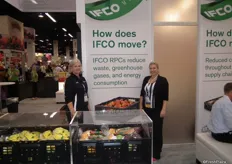 Susan Aftwater and Hillary Femal of logistics company, IFCO, who specialise in reduction of energy consumption.