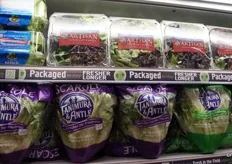 Tanimura & Antle displayed new graphics for their line of produce. The packaging contains quick response codes that consumers can scan to view videos of how their produce is harvested.