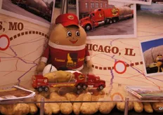 The Idaho Potato Commission celebrated its 75th year. They commemorated the occasion by hauling a gigantic potato throughout the country.