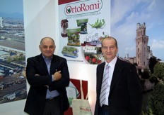 Elio Pelosin (left) and Rino Bovo (right), respectively President and CEO of Ortoromi, a firm specialized in fresh-cut salads