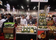 La Reyna’s stand in Mexico’s hall, promoting their range of Mexican organic products.