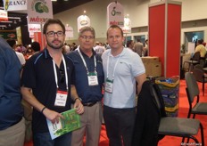 Shaun Black, of Sunterra, with Ricardo Moral Tricar Sales and Thomas Dunavy, also of Sunterra, in Mexico’s hall.