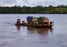 Bringing the collected products to the packinghouse means moving across quite a few large obstacles, like this very wide river.