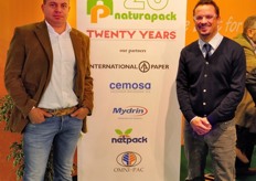 Daniel D'amico of Naturapack and Matthew Camillini (Area Manager Nespak) at the joint stand of the brands listed on the occasion of 20 years of Naturapack.