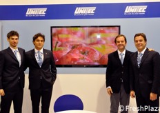 Unitec presented in Interpoma its advanced technologies for apple processing. In pictures: Pierluigi De Donno, Cristiano Di Giulio, Luca Montanari and Umberto De Vincenzo.