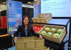 Susie Cuevas from Polymer Logistics, they have now besides the standard black crates, also a beige wicker rattan crate.