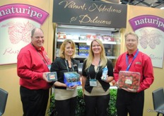 Jim Roberts, Janis McIntosh, Kyla Garnett and Dave Adams from Naturipe promote coupons for RediWip with blueberries and Strawberries, a partnership with California Avocado Commission for recipes with blueberries and Disney licences with Berry Quick in the United States.