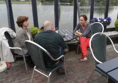Greet Verheijen and Peter van de Poel from Mehadrin in ocnversation with Stella Melis from BNFW