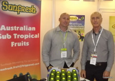 Evan Heidemann and Mark Johnston promoting Australian Sunfresh avocados.