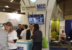 A busy Maersk stand.