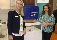 Maria Ralph and Patricia Castaneda at the Purfresh stand.