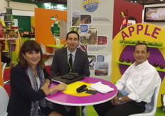 Nathalie Casal with some visitors at the Distrimex stand.