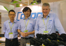 .. from Compac Sorting Equipment Ltd. of New Zealand: Bill Yu- Sales and Commercial Manager (middle), Bob Shaw- Asia Sales Director (right) with another colleague