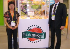 Eleanor Loh, Asian Regional Manager with Simon Mathhews, General manager of Agricoat NatureSeal, a producer of treatments for extending the shelf life of fresh cut fruits and vegetables