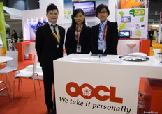 The OOCL team (China) German Cheung, Berry Tang and Karen Sun of the Reefer Trade dept.