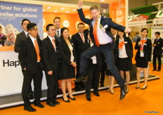 The ultimate jump shot of Leo James- Hapag Lloyd´s Reefer Sales Manager- Australia