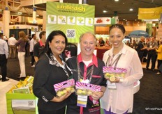 Eyvonne Ortega, John Chamberlain and Nina Curtis from Limoneira promoting the pink lemons. Limoneira has many international promotion activities on the pink lemon. They provide info on how to use it as in recipes, but also: lifestyle, cleaning, etc.