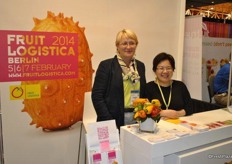 Dorothea Baxter and her colleague, who is in charge of Asia Fruit Logistica