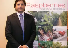 Juan José Valls, of Surexport (Sales Executive) surrounded by fresh berries.