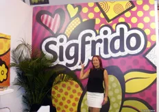 Christine Blondet, Sales Export Manager of Sigrido, promoting its subtropical fruits and aromatic herbs.