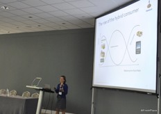 Cindy van Rijswick during her presentation about Europe's position in the sector