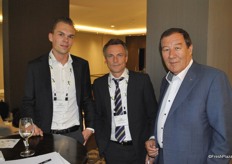 Lennart Visser and Tjeerd Hoekstra from Total Produce together with Willem Baljeu