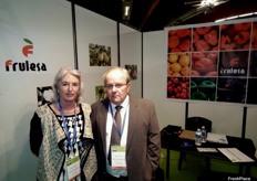 Sandra Francile and Modest Palau in their Frulesa, Fruits Lleida SA stand, in the Spanish pavilion.